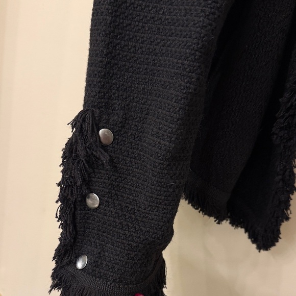 NIC+ZOE Nordstrom’s Textured Black Fringe Jacket Cardigan - Large - Picture 6 of 10